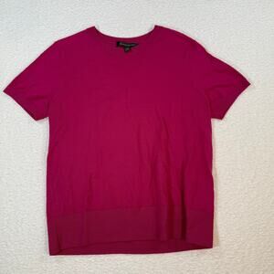 Brooks Brothers 100% merino wool pink shortleeve womens top size med